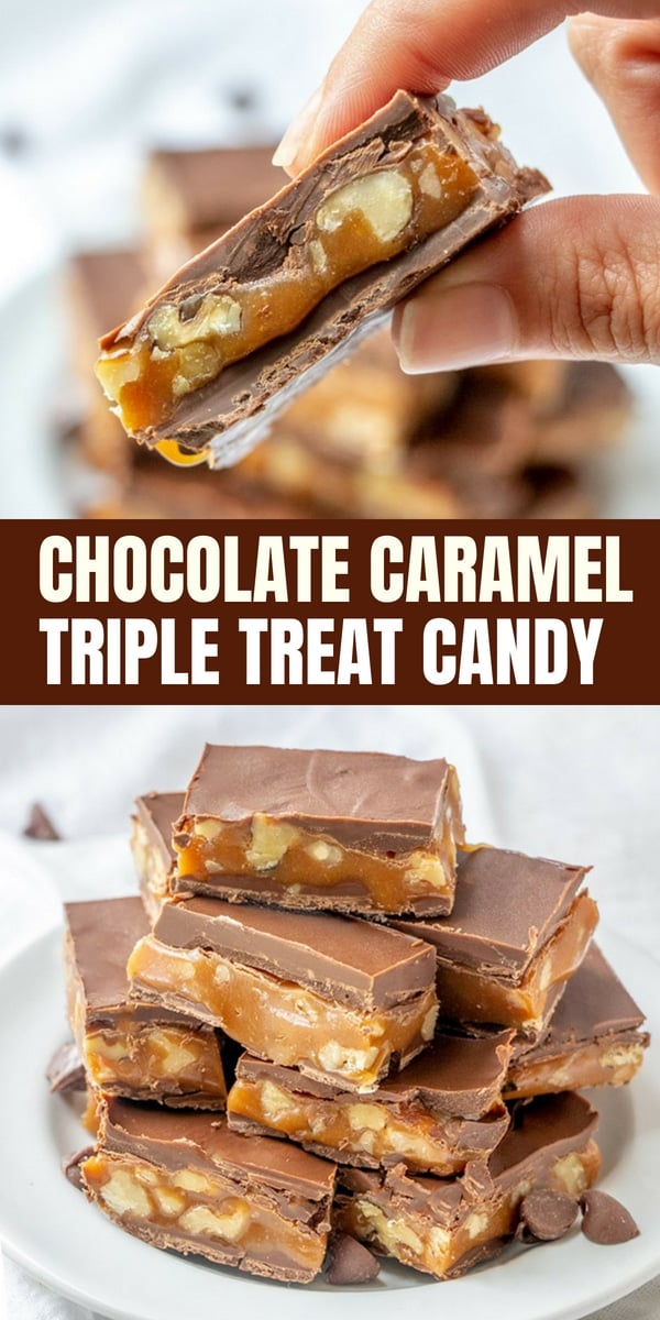 Triple Treat Chocolate Caramel Candy Bars