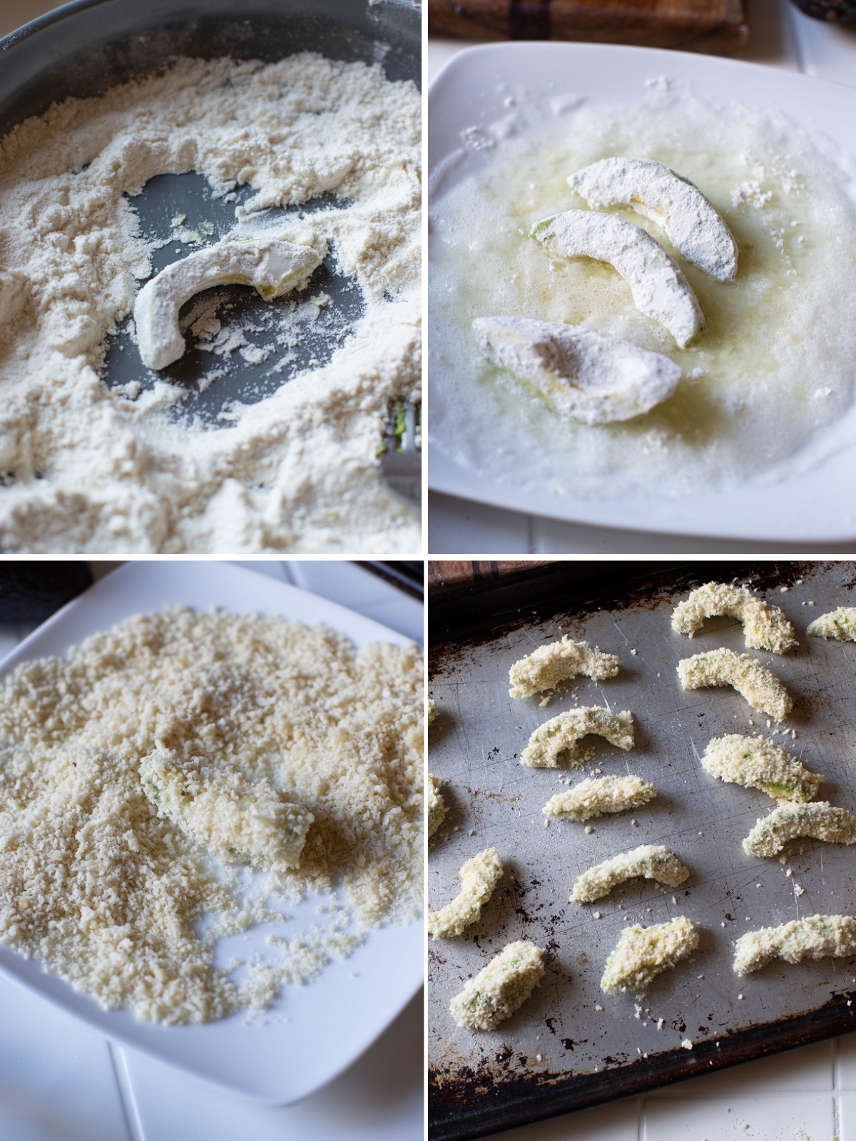 steps on making baked avocado fries