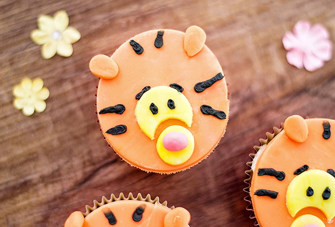 Tigger Cupcakes made with fondant