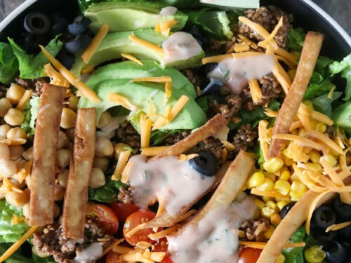Ultimate Taco Salad with Ranch Salsa Dressing Ultimate Taco Salad with Ranch Salsa Dressing