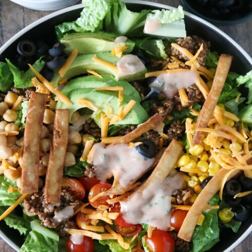 Ultimate Taco Salad with Ranch Salsa Dressing Ultimate Taco Salad with Ranch Salsa Dressing