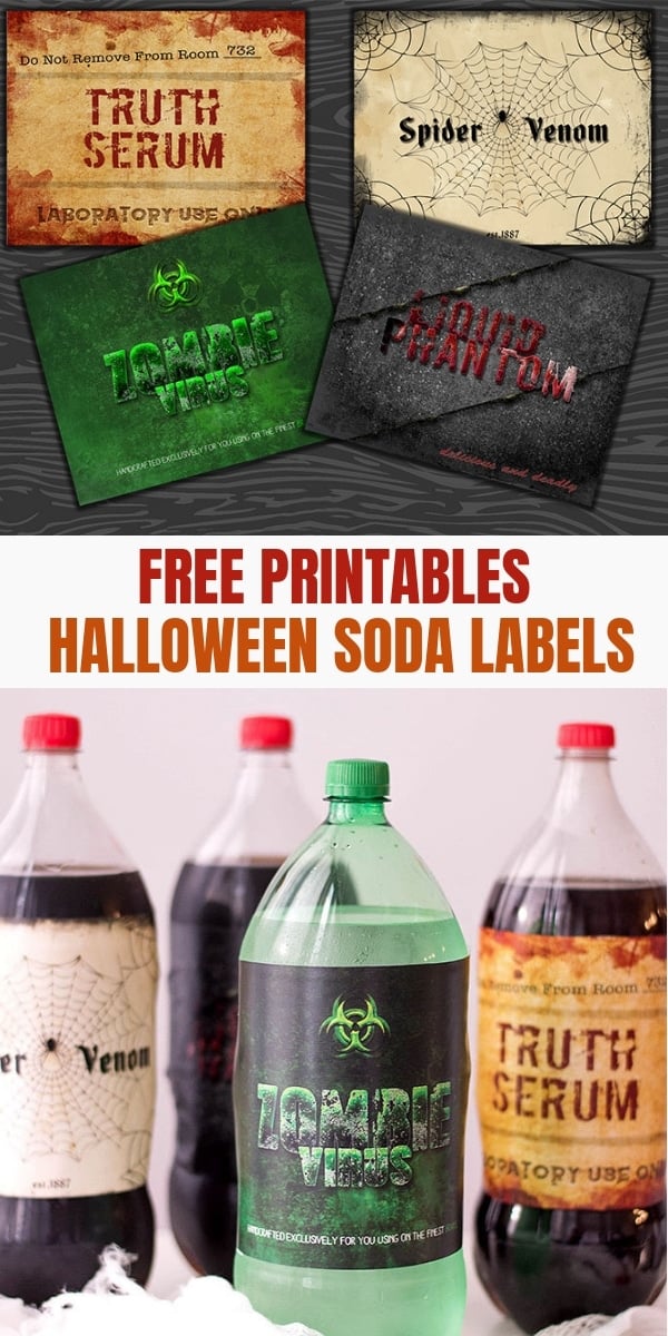 Free Printable Halloween 2 Liter Bottle Labels