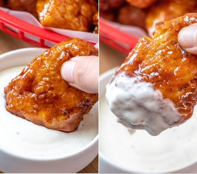 This honey chipotle wings are perfect when dipped in a side of tangy ranch dressing. 