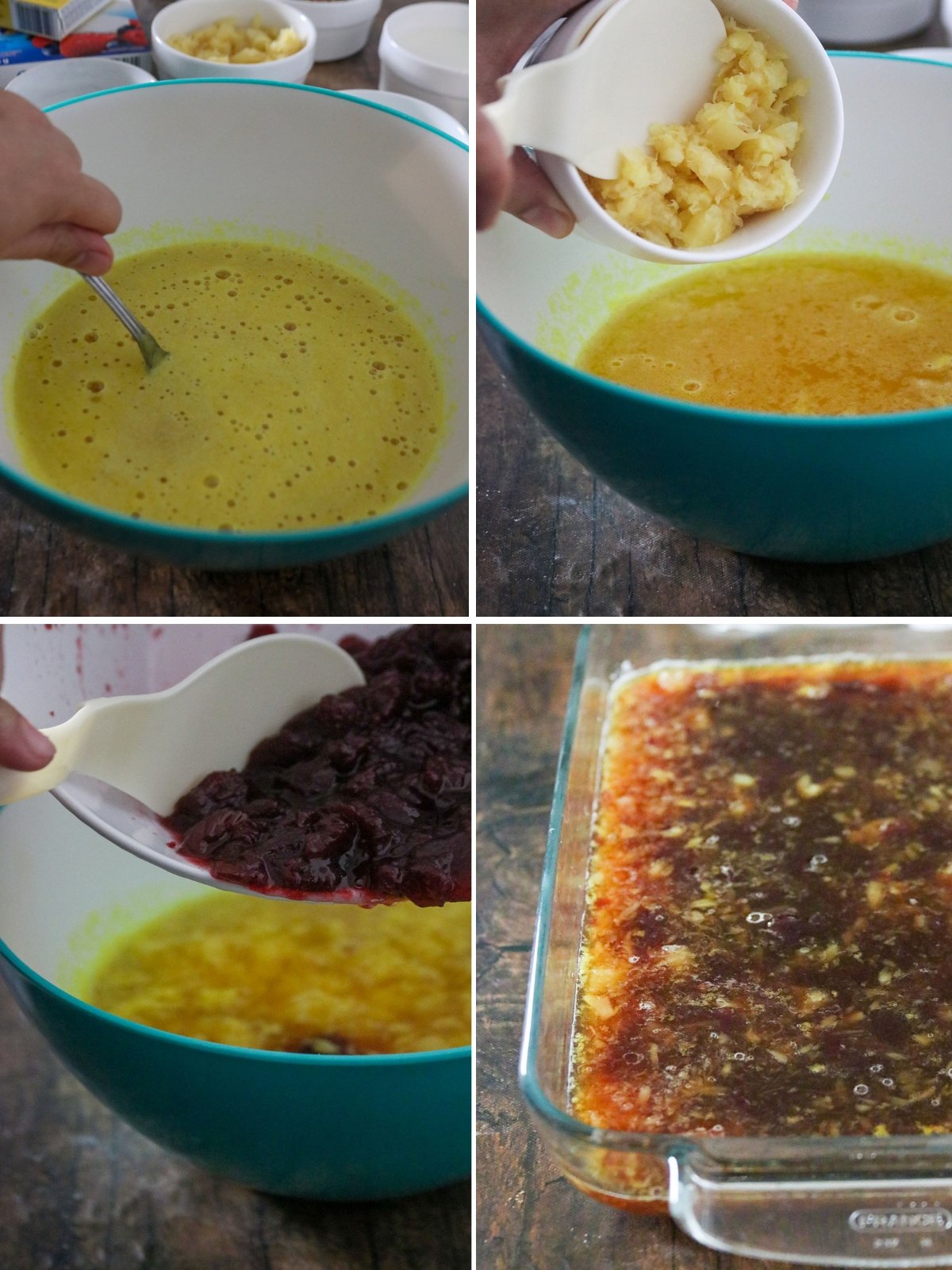 making jello salad in a clear rectangle pan