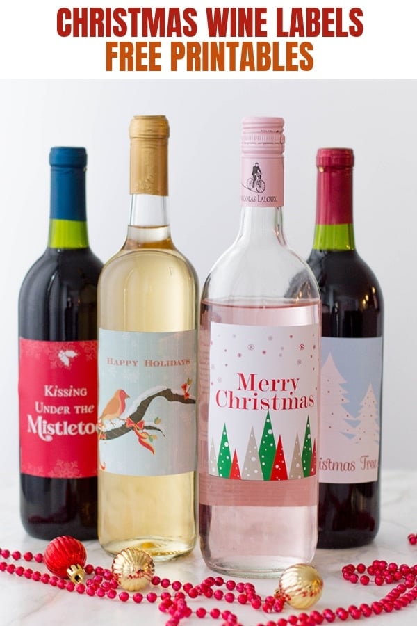 Holiday Wine Labels (FREE Printables)