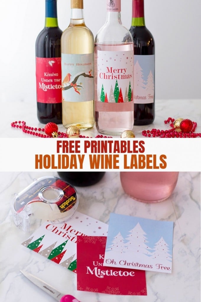 Holiday Wine Labels (FREE Printables) - Onion Rings &amp; Things
