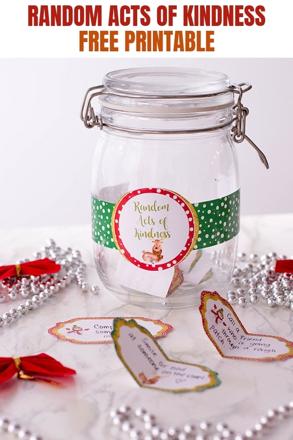 Random Acts of Kindness glass jar 