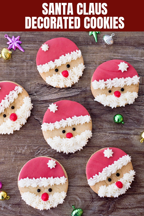 santa decorated cookies