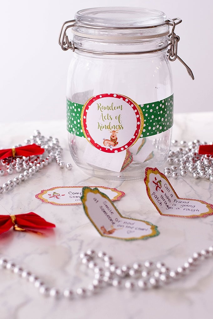 a Random Acts of Kindness Jar spreads love and kindness during the holidays