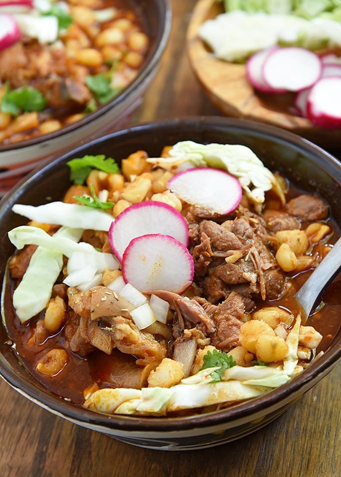 This authentic pozole rojo is a hearty, satisfying dinner, everyone will love.