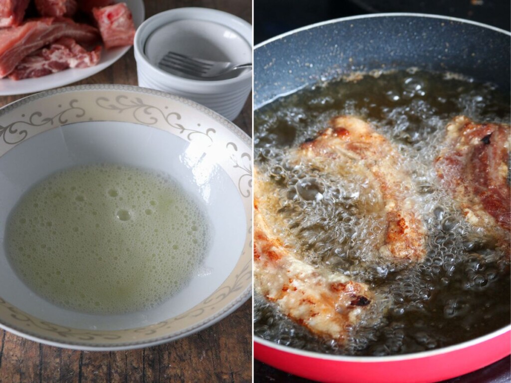 velveting pork ribs.